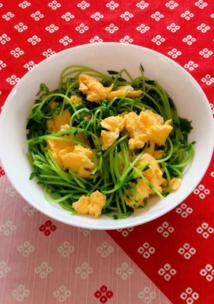 豆苗とふんわり卵の炒めもの-レシピのメイン写真
