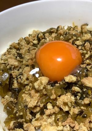 鶏ひき肉と高菜漬けの台湾ミンチ風♪-レシピのメイン写真