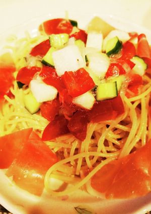 トマトの冷製パスタ-レシピのメイン写真