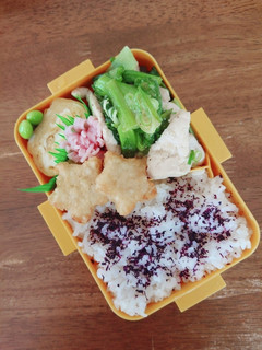 鶏胸肉と小松菜のネギ塩炒め弁当♪-レシピのメイン写真