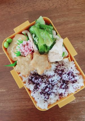 鶏胸肉と小松菜のネギ塩炒め弁当♪-レシピのメイン写真