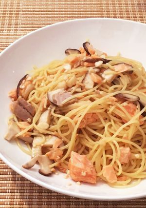 簡単！鮭としいたけの和風パスタ✨-レシピのメイン写真