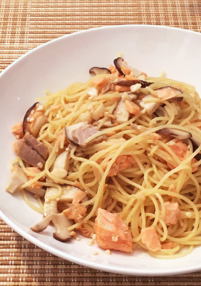簡単！鮭としいたけの和風パスタ✨-レシピのメイン写真