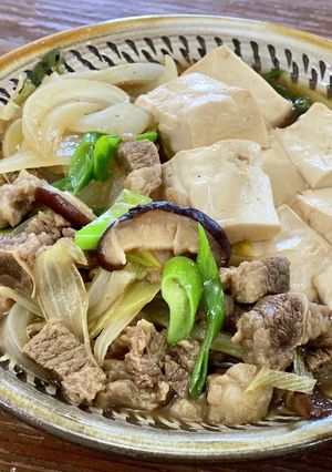 牛肉と新玉ねぎの肉豆腐-レシピのメイン写真
