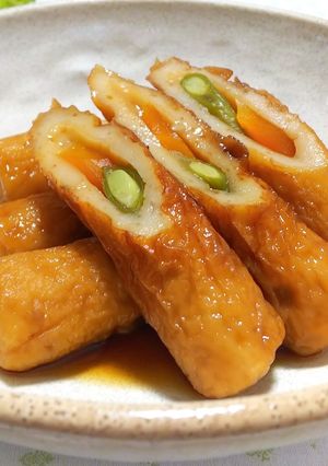 いんげんと人参の竹輪詰めの煮物-レシピのメイン写真