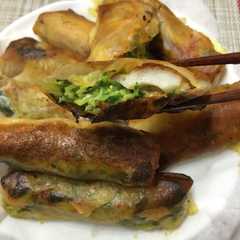รูปของ おつまみにも★キムちくわ豆苗春巻