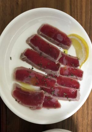 マグロのぬか漬けカルパッチョ！-レシピのメイン写真