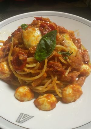 3種のトマトとモッツァレラチーズのパスタ-レシピのメイン写真