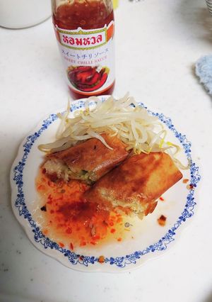 とり天のあまりとキャベツの春巻き-レシピのメイン写真