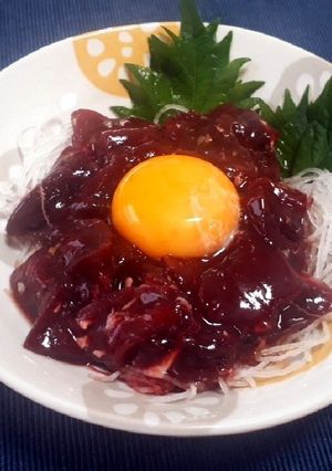タンパク質たっぷり！クジラのユッケ風-レシピのメイン写真