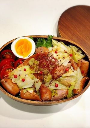 のっけ弁当(粒マスタード炒め)-レシピのメイン写真