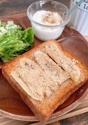 便秘解消♬バナナきなこトースト-レシピのメイン写真