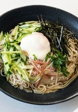 ごま油☆ぶっかけ素麺(香味野菜＆卵)-レシピのメイン写真
