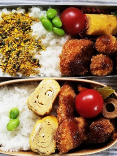 鮭フライ&カツ弁当(5.31)-レシピのメイン写真