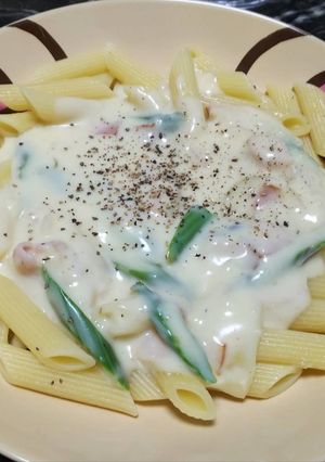 クリームパスタ/アスパラ、ベーコン-レシピのメイン写真