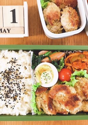 鶏肉チーズパン粉焼き弁当 21/5.31-レシピのメイン写真