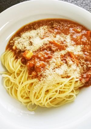 生のトマトで作るミートソーススパゲッティ-レシピのメイン写真