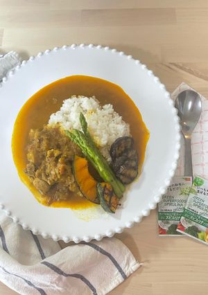 スピルリナ入り夏野菜スパイスチキンカレー-レシピのメイン写真