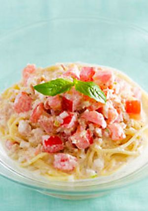 ツナとトマトの冷製クリームパスタ-レシピのメイン写真