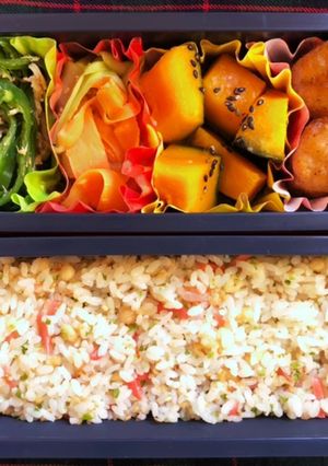 高校生弁当日記（天むす風ご飯弁当2編）-レシピのメイン写真