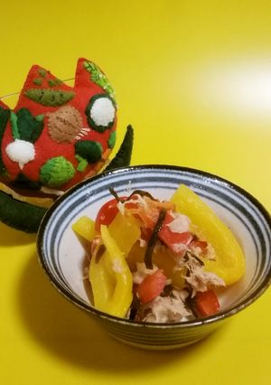 パプリカとツナの塩昆布和え-レシピのメイン写真