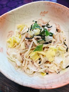 サバ缶で超かんたんサラダうどん!-レシピのメイン写真