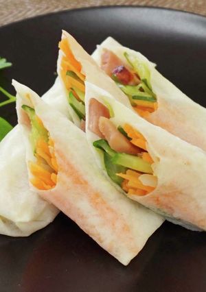 焼豚と野菜のレンジ蒸し春巻-レシピのメイン写真