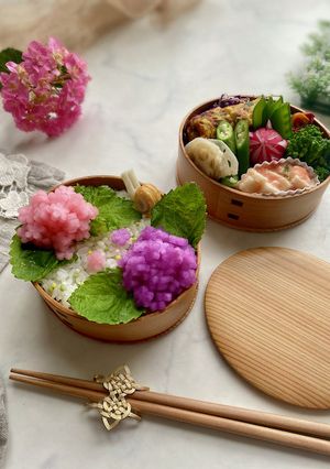 大根で作る紫陽花弁当-レシピのメイン写真
