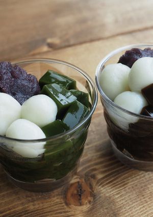 抹茶とほうじ茶の柔らかゼリィ-レシピのメイン写真