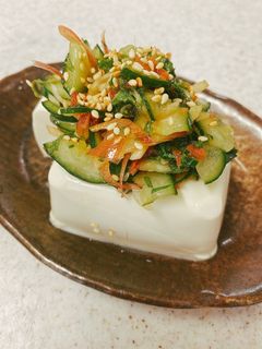 香味野菜たっぷりのきゅうりの梅和え♪冷奴-レシピのメイン写真