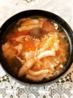 キムチとトマトと卵のスープ-レシピのメイン写真