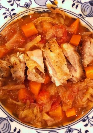 キチンと野菜たっぷりトマトスープ-レシピのメイン写真