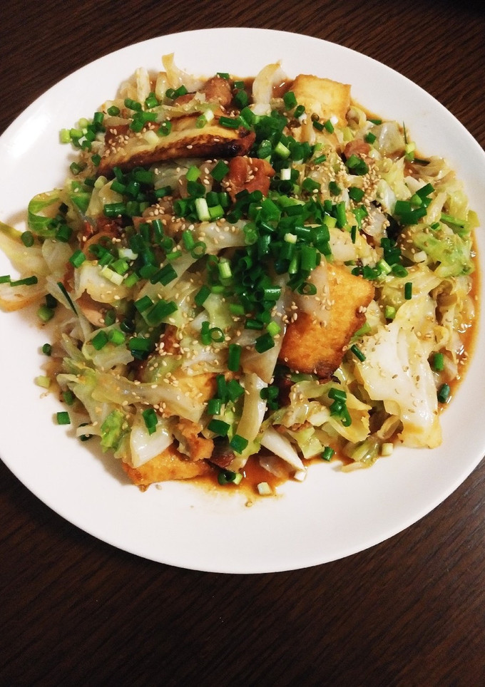 簡単☆豚肉とキャベツと厚揚げの味噌炒め-レシピのメイン写真