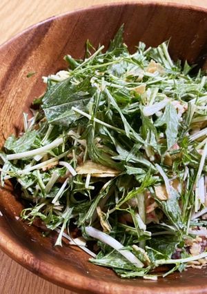 水菜とカニカマとポテトチップスのサラダ-レシピのメイン写真