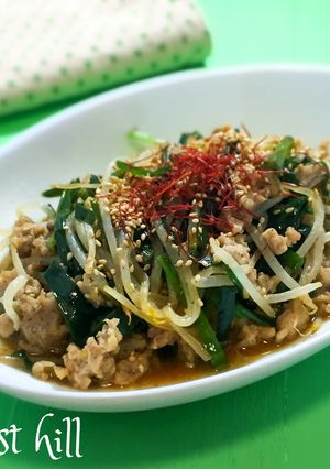 【時短】韓国風もやしとひき肉の蒸し焼き-レシピのメイン写真