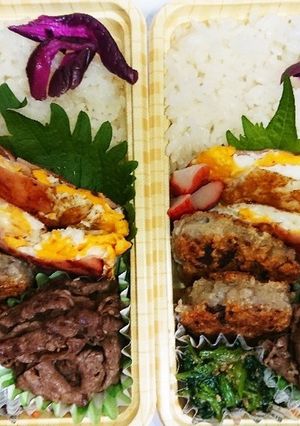 【夫婦弁当58】鳥ミンチ揚げと牛肉炒め-レシピのメイン写真
