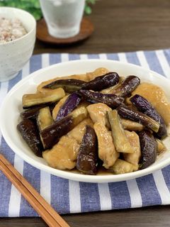 ご飯進む*鶏むね肉とナスの生姜照り焼き*-レシピのメイン写真