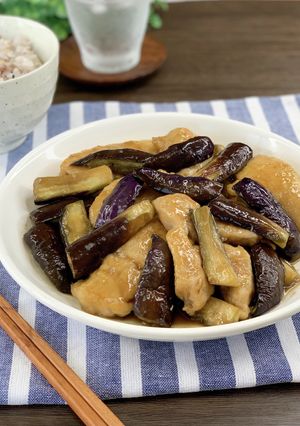 ご飯進む＊鶏むね肉とナスの生姜照り焼き＊-レシピのメイン写真