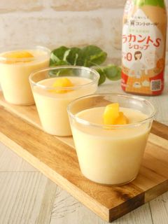 電子レンジ★桃ミルクプリン-レシピのメイン写真