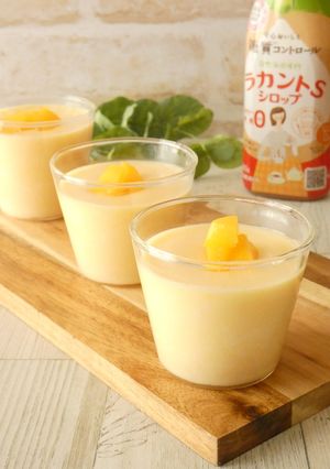 電子レンジ★桃ミルクプリン-レシピのメイン写真