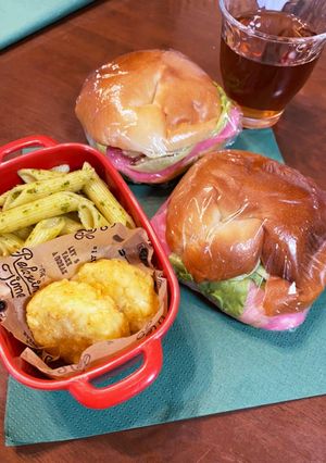 ベーグルとバジルペンネのお弁当-レシピのメイン写真