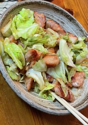 鶏胸肉とキャベツの梅炒め-レシピのメイン写真
