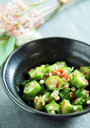 オクラのかか和え【入院食②夕/冷副菜】-レシピのメイン写真