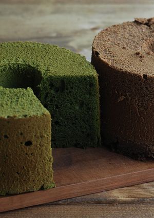 抹茶とほうじ茶のシフォンケーキ-レシピのメイン写真