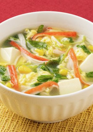豆腐と豆苗の彩り中華スープ-レシピのメイン写真
