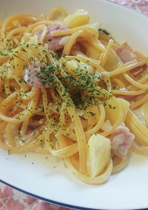 じゃが芋とベーコンのクリームパスタ-レシピのメイン写真