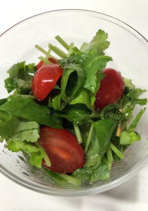 簡単　トマトと三つ葉サラダ　低カロリー-レシピのメイン写真