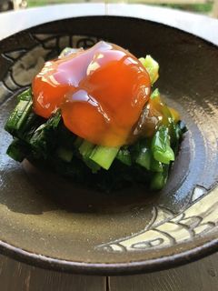 ニラのおひたし黄身のせ-レシピのメイン写真