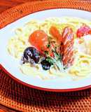 ポトフのクリームスープパスタ