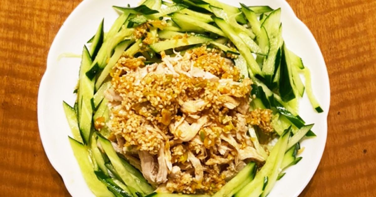 中華前菜三種盛り合わせ「蒸鶏・くらげ・きゅうりの甘酢風味